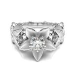 Anillo de bodas para mujer con rosa de moda y diamantes, 10 - Imagen 3