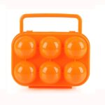2 uds mango portátil 6 huevos contenedor de plástico caja de almacenamiento de huevos, 6 Eggs Orange