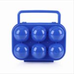 2 uds mango portátil 6 huevos contenedor de plástico caja de almacenamiento de huevos, 6 Eggs Blue