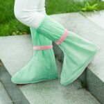Cubierta de botas de lluvia reutilizable impermeable antideslizante de PVC de tubo alto, S - Imagen 4