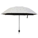 Paraguas con diseño de plumas, doble uso, tres plegables, Control Manual, protector solar portátil, paraguas para lluvia, sombrilla a prueba de viento