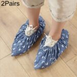 2 pares de cubiertas elásticas reutilizables gruesas para zapatos, cubiertas antideslizantes para interiores para el hogar, cubiertas impermeables para zapatos con flamencos y polvo