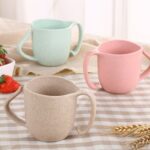 Taza para beber de fibra de trigo para niños Taza de leche antiescaldadura, Anti-Scalding Milk Cup - Imagen 4