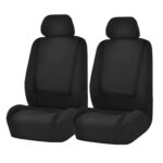 Funda Universal para asiento de coche, fundas de tela de poliéster para asiento de automóvil, Protector de asiento de vehículo, accesorios interiores, 4pcs Set Black