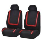 Funda Universal para asiento de coche, fundas de tela de poliéster para asiento de automóvil, Protector de asiento de vehículo, accesorios interiores, 4pcs Set Red