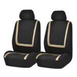 Funda Universal para asiento de coche, fundas de tela de poliéster para asiento de automóvil, Protector de asiento de vehículo, accesorios interiores, 4pcs Set Beige