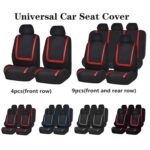 Funda Universal para asiento de coche, fundas de tela de poliéster para asiento de automóvil, Protector de asiento de vehículo, accesorios interiores, 9pcs Set Black - Imagen 4