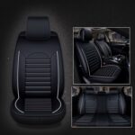 Funda universal para asiento de coche de cuero PU, Black White