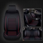 Funda universal para asiento de coche de cuero PU, Black Red