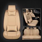 Funda universal para asiento de coche de cuero PU, Beige Deluxe