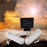 Lámpara de doble lámpara LED de pared con energía solar para cobertizo IP44 Lámpara de tracción para exteriores impermeable
