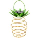 30 LED Hierro al aire libre Cadena de piña Linterna solar Candelabro telescópico Luz moderna del porche