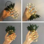 30 LED Hierro al aire libre Cadena de piña Linterna solar Candelabro telescópico Luz moderna del porche - Imagen 2
