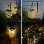 30 LED Hierro al aire libre Cadena de piña Linterna solar Candelabro telescópico Luz moderna del porche - Imagen 5