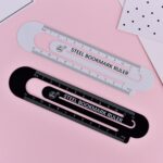 Suministros de dibujo de marcador de regla de acero de metal de 3 piezas - Imagen 3
