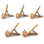 Soporte para sujetalibros de tableta de madera, libros de cocina, libros de texto, documentos, soporte de libro de descanso de lectura plegable de bambú, Light Board Medium - Imagen 4