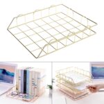 Soporte plegable de hierro forjado para revistas y periódicos, estante de almacenamiento, bandeja para archivos, suministros de organizador de Escritorio de oficina