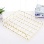 Soporte plegable de hierro forjado para revistas y periódicos, estante de almacenamiento, bandeja para archivos, suministros de organizador de Escritorio de oficina - Imagen 2