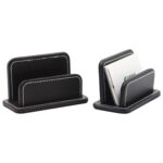 2 bloques de papelería de oficina, tarjetero de cuero para Tarjeta De Nombre, papelería, negocios, oficina, hogar, tarjetero, 2 Blocks Card Holder - Imagen 2