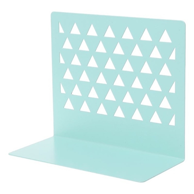 TBD0307525301B.jpg Organizador de escritorio hueco Triangular de Metal, sujetalibros, soporte, estante, estantería, suministros para el hogar y la Oficina - Imagen 1
