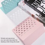 Organizador de escritorio hueco Triangular de Metal, sujetalibros, soporte, estante, estantería, suministros para el hogar y la Oficina - Imagen 4