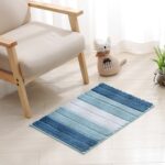 Alfombra antideslizante interior de la alfombra de la microfibra de la estera del piso de la cocina del baño de la raya, 46x71cm