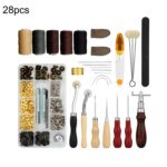 28 en 1 46 Estilo Herramientas de costura de bricolaje Herramientas de artesanía de cuero Conjunto de herramientas hechas a mano