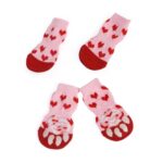 2 pares de zapatos para mascotas, perros, cachorros y gatos, zapatillas, calcetines antideslizantes, lindos para interiores, para perros pequeños, gatos, botas de nieve, calcetines, M - Imagen 2