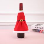 Juego de botellas de vino tinto con decoración navideña de 2 piezas, artículos navideños