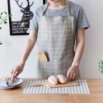 Delantal con estampado de lino y algodón de estilo nórdico