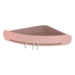 Estante de baño para baño, cesta de almacenamiento de plástico triangular sin perforaciones montada en la pared