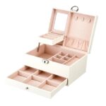 Caja de almacenamiento multifunción Joyero de cuero Organizador de joyas de gran capacidad multicapa