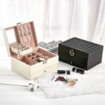 Caja de almacenamiento multifunción Joyero de cuero Organizador de joyas de gran capacidad multicapa - Imagen 3