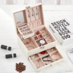 Caja de almacenamiento multifunción Joyero de cuero Organizador de joyas de gran capacidad multicapa - Imagen 4