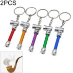 2 PCS Llavero de aluminio color caramelo Tubería pequeña Entrega de color aleatorio