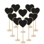 10 piezas de pizarra de madera pizarra Mini tablero de anuncios de mensajes mesa decoración del banquete de boda