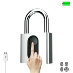 Cerradura de puerta recargable USB Candado con huella digital Desbloqueo rápido Seguridad Cerradura de metal inteligente sin llave