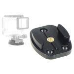 Base de aluminio del soporte del trípode de la liberación rápida de 4 agujeros para la cámara de los deportes, Black Embedded Nut