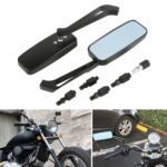 Espejo retrovisor modificado de motocicleta de aluminio cuadrado antideslumbrante