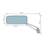 Espejo retrovisor modificado de motocicleta de aluminio cuadrado antideslumbrante - Imagen 3