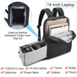 CADeN L4 Mochila informal de doble capa para computadora de negocios Bolsa para cámara digital multifunción USB - Imagen 4