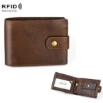 Crazy Horse Pattern Multi-bit Leather Card Bag Antimagnético RFID Monedero para hombres