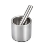 Trituradora de ajo triturada de acero inoxidable 304, olla de esputo, olla para ajo, molinillo de escorpión de piedra Manual para el hogar, Column Type Garlic Casserole