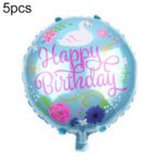 5 uds., globo redondo de aluminio con cisne blanco, decoración para fiesta de cumpleaños, juguete, 18 inches