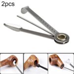 2 piezas multifuncional 3 en 1 de acero inoxidable para fumar tabaco limpiador de pipas herramienta de limpieza accesorios para fumar accesorios para malezas