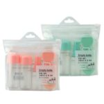 8 PCS / set Material de PVC Portátil Mini viajero Embalaje Botella Prensa Botella Crema Caja Color aleatorio