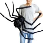 Decoración creativa de araña de felpa negra para fiesta de Halloween, 2 uds., 15cm, 30cm, 50cm, 75cm, 90cm