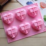 Molde de silicona en forma de corazón 6 en 1 para hornear pasteles de mousse moldes de silicona DIY - Imagen 3