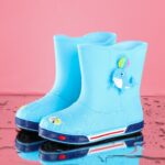 Botas de lluvia cortas de dibujos animados cálidas de terciopelo antideslizantes para niños, Inner Length 15cm Without Cotton Cover