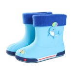 Botas de lluvia cortas de dibujos animados cálidas de terciopelo antideslizantes para niños, Inner Length 18cm Without Cotton Cover - Imagen 2